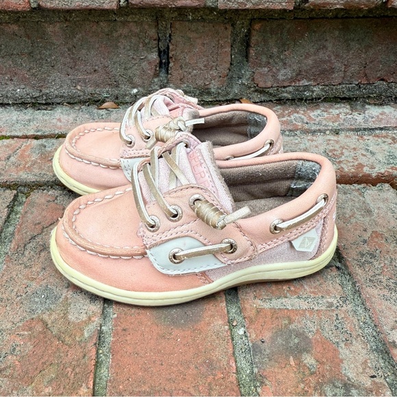 Sperry Top-Sider Blush Pink Leather Boat shoes Size 6.5c songfish jr toddler - Picture 1 of 6